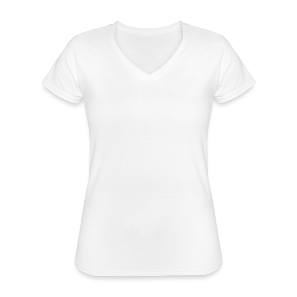 T-shirt classique col V Femme - blanc